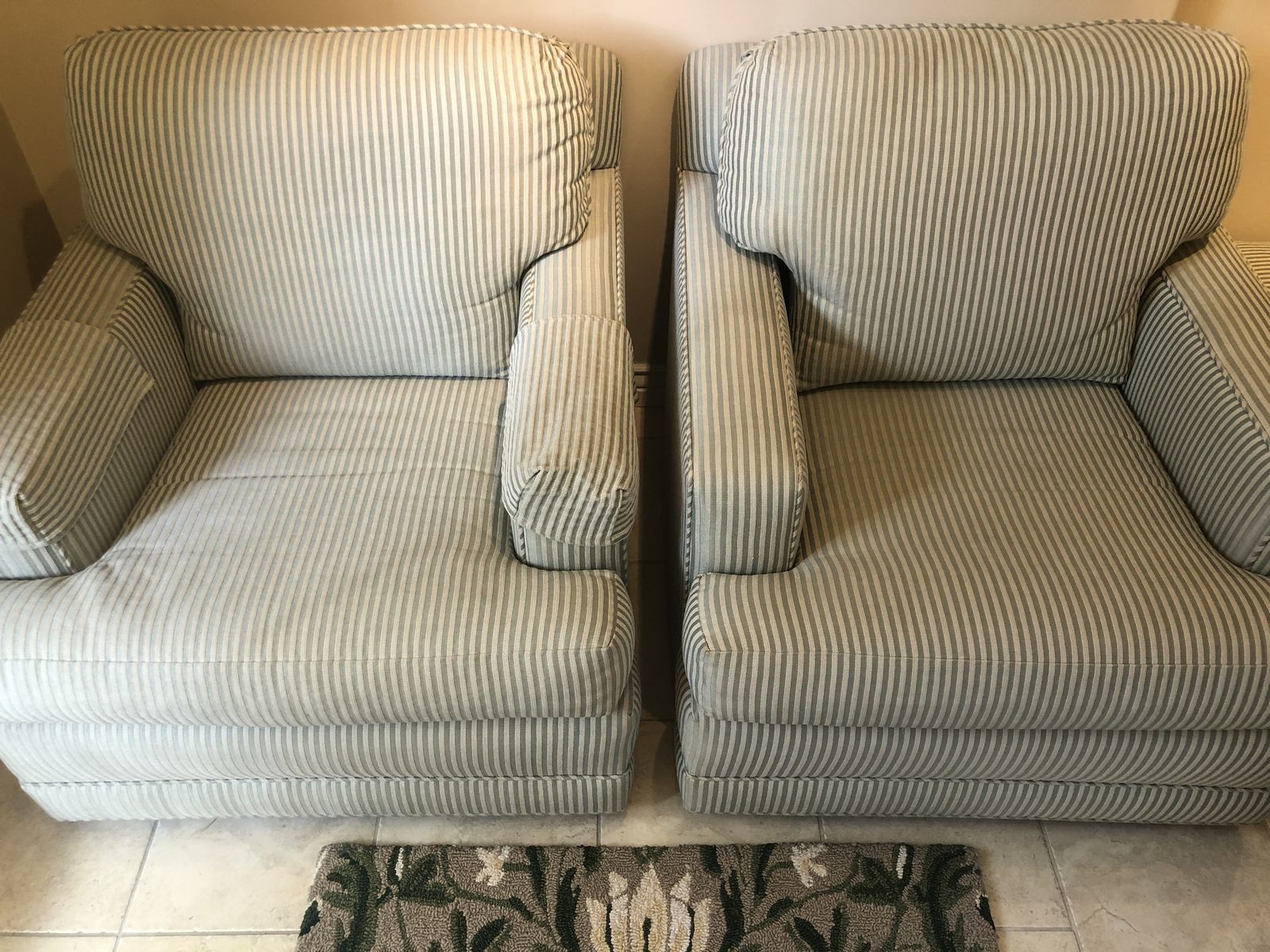 2 LEXINGTON ACCENT CHAIRS WITH 1 OTTOMAN