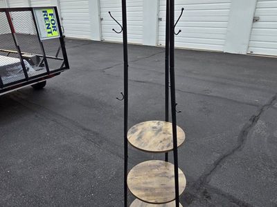 Rustic Industrial Coat Rack Freestanding Tree with Shelves and Hooks