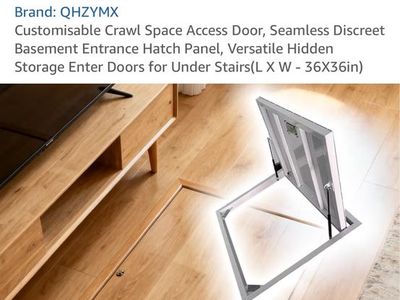 QHZYMX Custom Crawl Space Access Door - Seamless Discreet Basement Entrance Hatch Panel (36x36in)