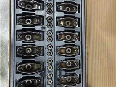 Stamped steel complete rocker arm set for SBC