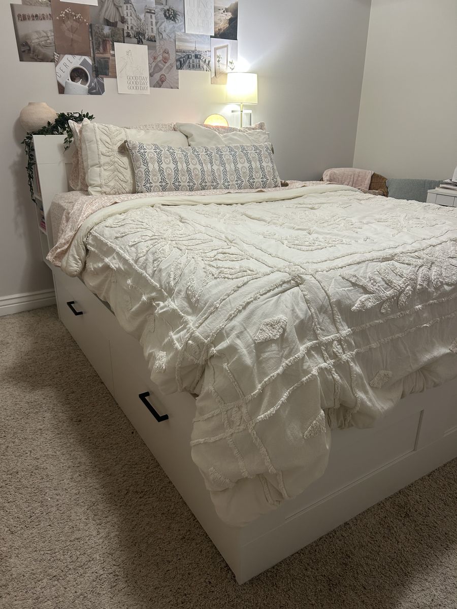 IKEA Platform Bed and Headboard