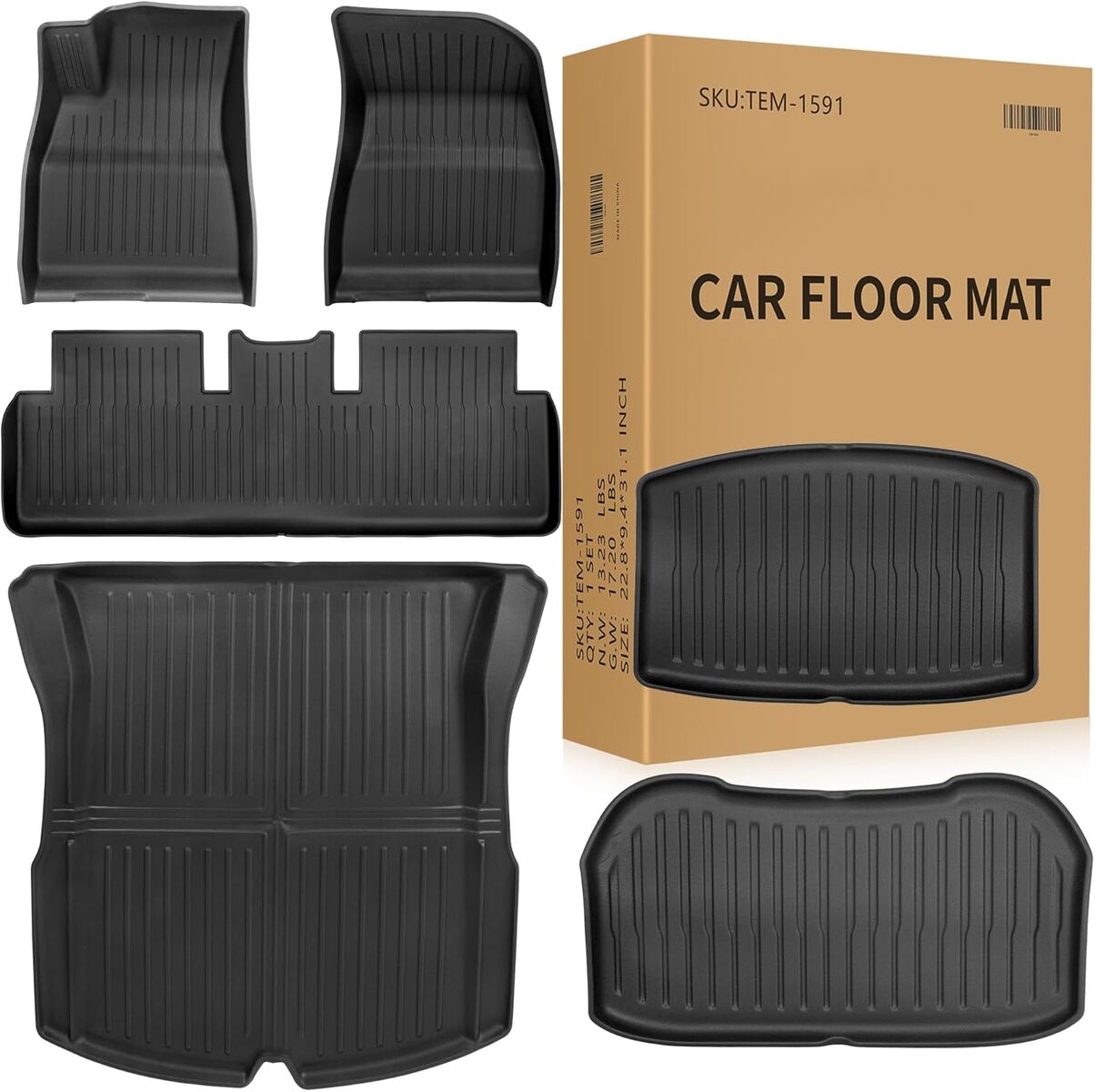Weize Floor Mats Tesla Model 3 Highland 2025 2024 Front Rear Cargo Mat New in Box - Full Set