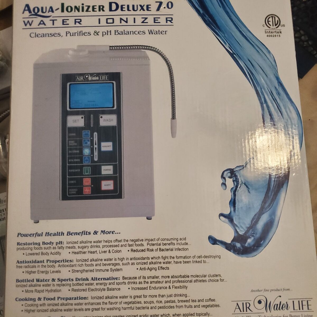 Air Water Life Alkaline Water Ionizer