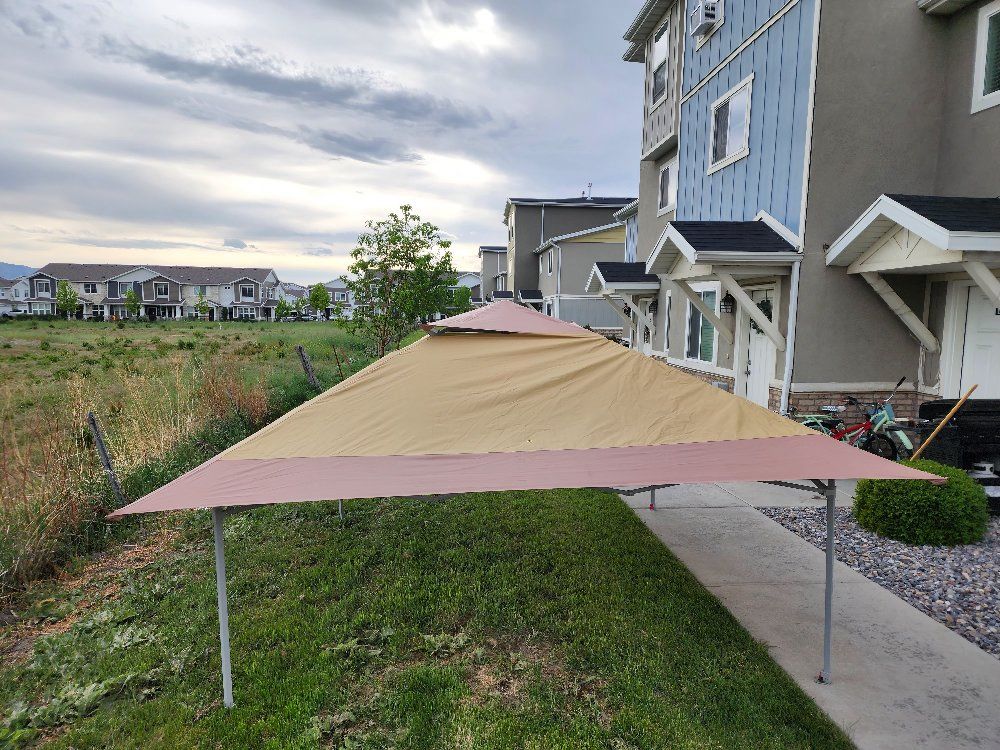 Pop-Up Canopy Tent - Khaki/Brown - Outdoor Shade Shelter