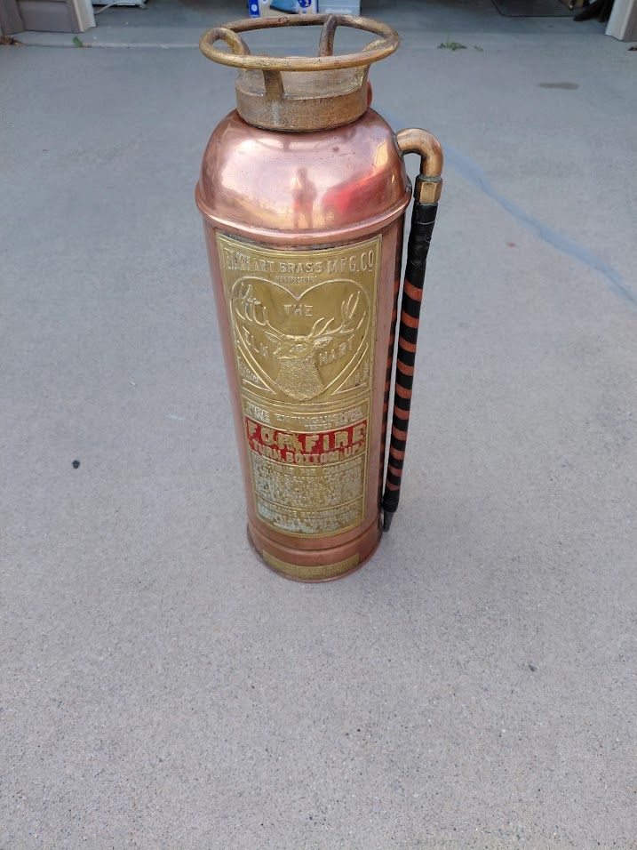 Antique Brass Elkhart Fire Extinguisher