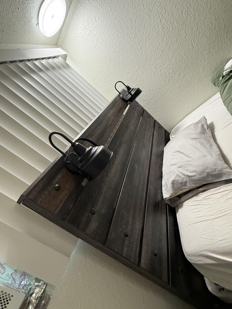 Drystan Queen Panel Bed with box spring and mattress
