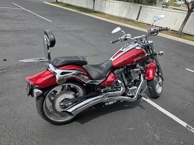 Yamaha 2008 RaiderS 1900 Sport Cruiser. Red with Flame Graphics and Backrest.