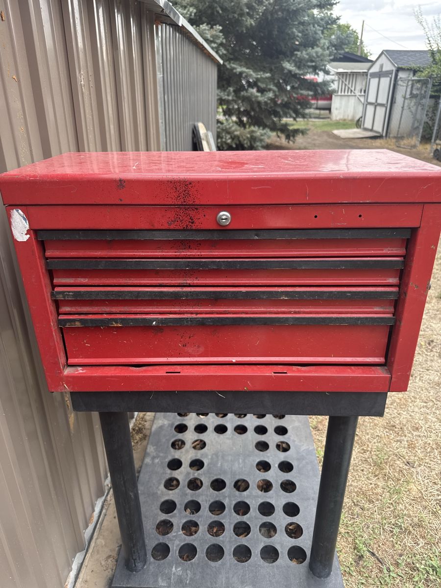 Red Metal 4-Drawer Portable Tool Chest Box Storage Organizer
