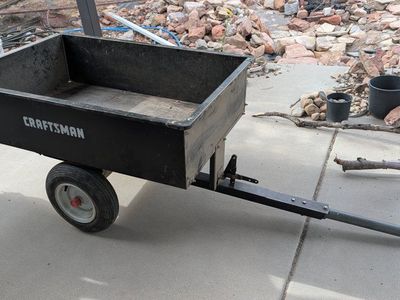 Craftsman Tow-Behind Utility Dump Cart Trailer - Heavy Duty, Fair Condition