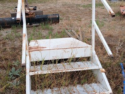 Metal stairs with landing