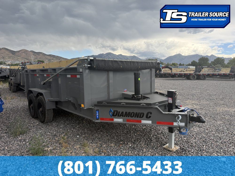 7x14 Diamond C LPT 210 Dump Trailer - 32" Sides - 23K GVWR - Board Brackets