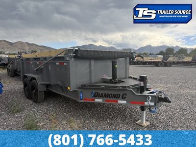 7x14 Diamond C LPT 210 Dump Trailer - 32" Sides - 23K GVWR - Board Brackets