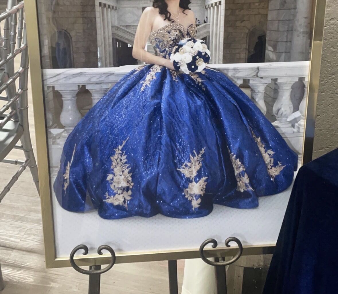 DARK BLUE QUINCEÑERA DRESS