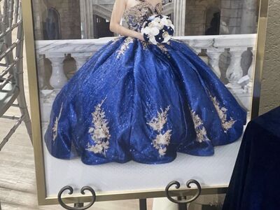 DARK BLUE QUINCEÑERA DRESS