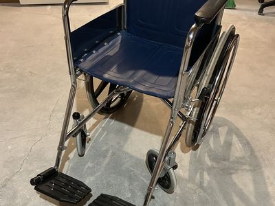 Invacare Tracer SX5 Standard Wheelchair - 16" Wide, Blue/Chrome, Swing-up Footrests