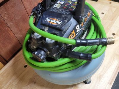 McGraw 3 Gallon 110 PSI Oil-Free Pancake Air Compressor with Hose