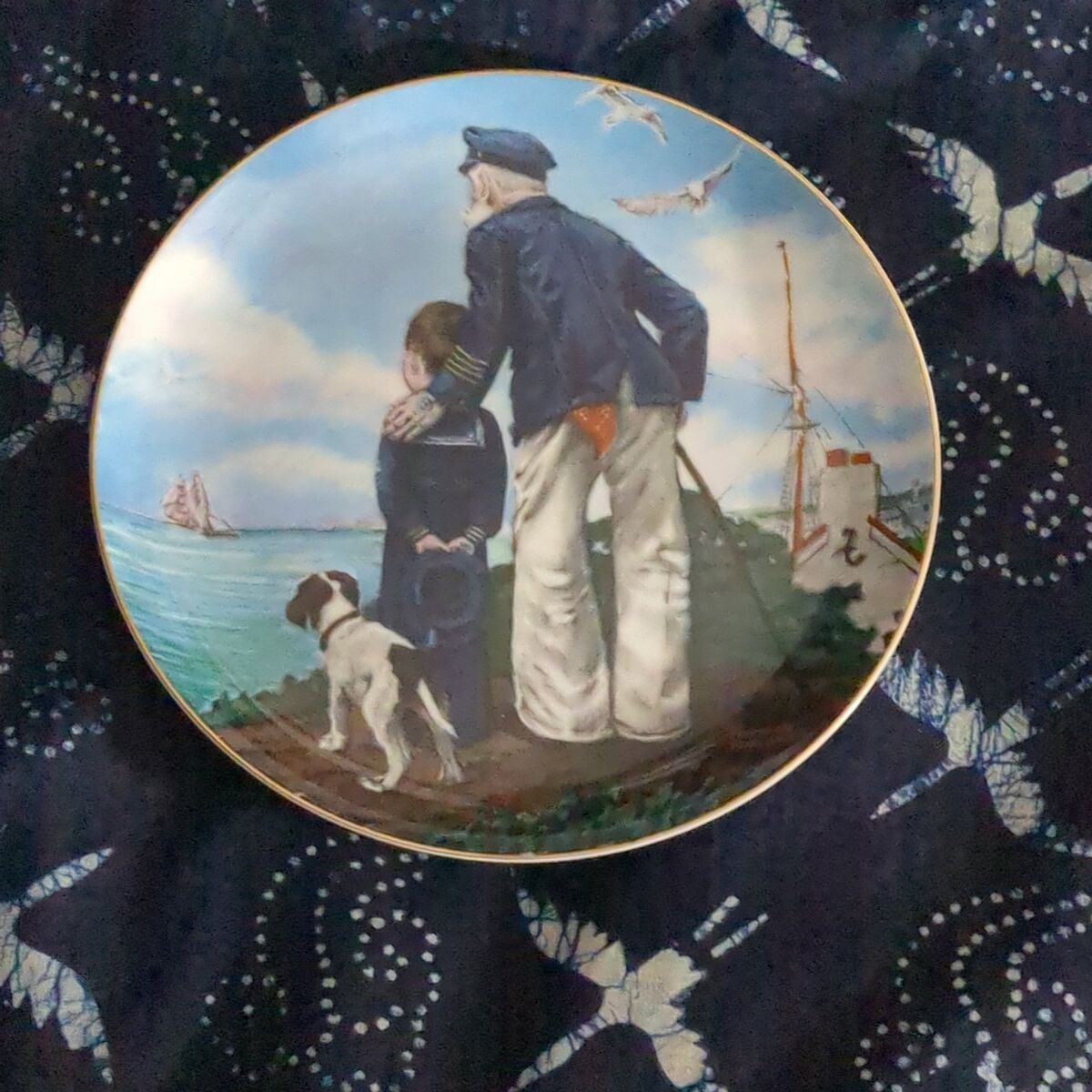 Norman Rockwell looking out to sea plate