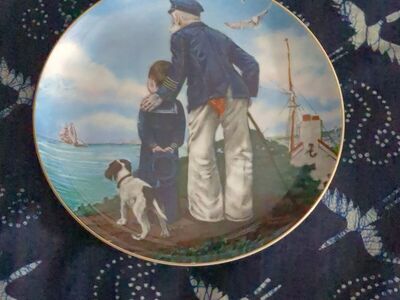 Norman Rockwell looking out to sea plate