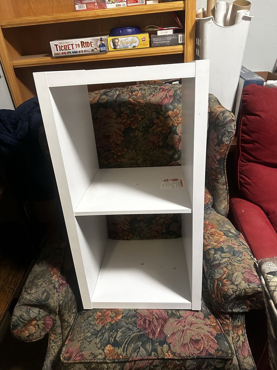 White 2-Tier Cube Storage Shelf Organizer Bookcase