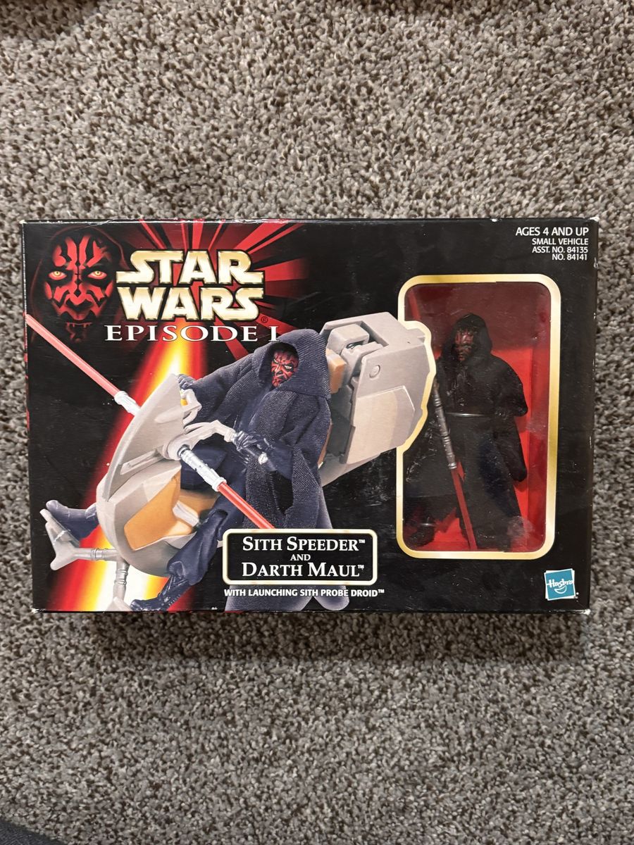 Star Wars Episode I Sith Speeder & Darth Maul Action Figure Set Hasbro Ages 4+ Small Vehicle