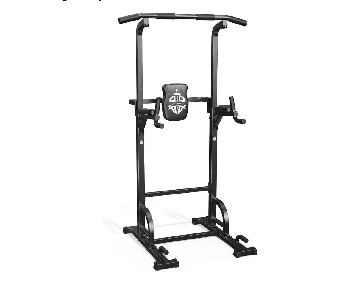 SportsRoyals 5-in-1 Power Tower Workout Station for Pull-ups, Dips, Leg Raises, Inverted Rows, Push-ups
