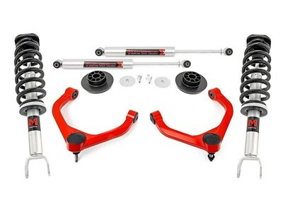 Rough Country 3" Suspension Lift Kit with M1 Struts & M1 Rear Shocks for Ram 1500 4WD (2012-2018) - Red Upper Control Arms