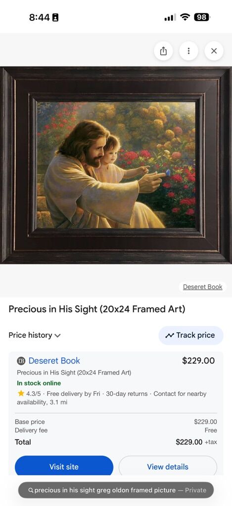 Greg Olson framed print Precious in His sight
