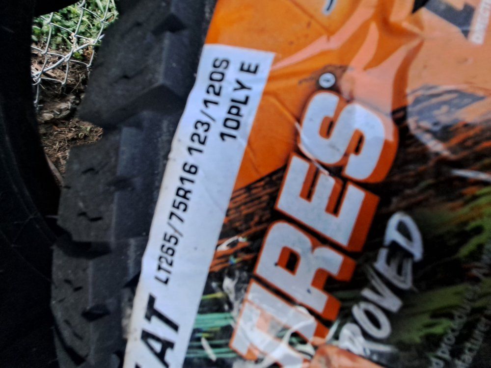 (2) Brand new LT 265/75/16. Cosmo AT. load E