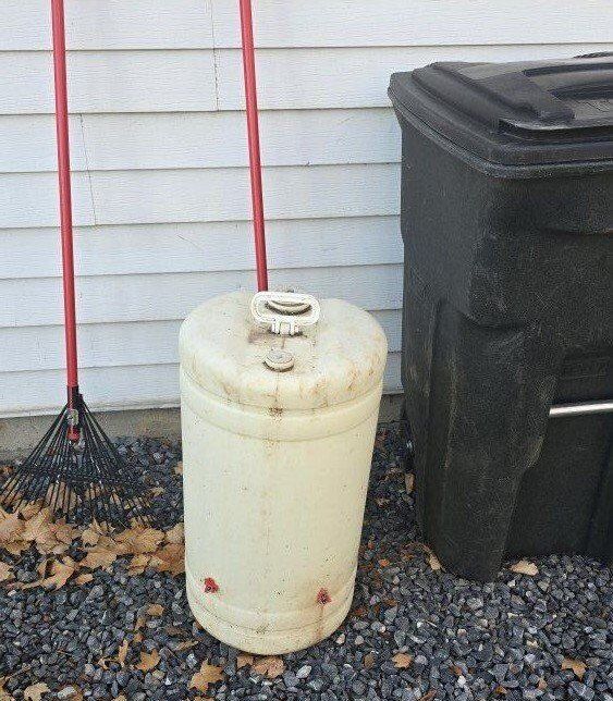 15gal plastic chicken water barrel