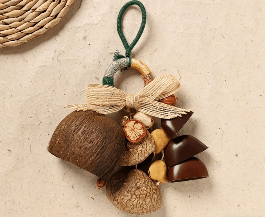 Plant Husk Bag Pendant, Wind Chime, Natural Plant Light Sound Healing