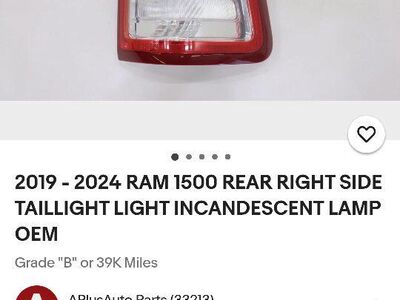 19-24 ram 1500 rear right tail light