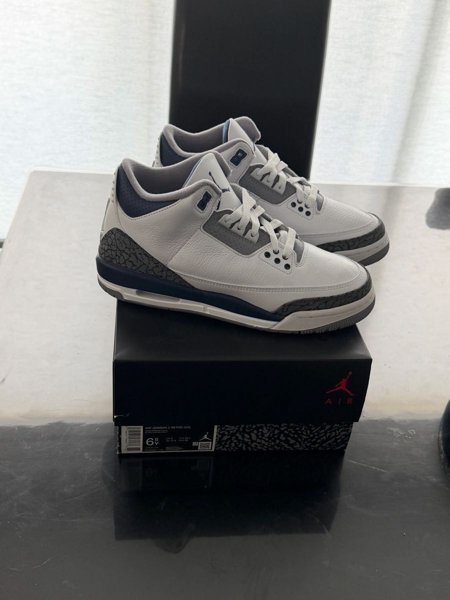 Nike Air Jordan 3 Retro Midnight Navy Size 6.5Y with Box