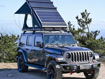 Rooftop Tent Hard Shell with Winter Thermal Layer,Solar Panel Roof top Tent Hardshell Suitable for Jeep SUV Truck Van,Camping Ca