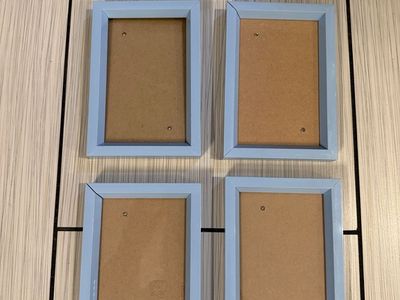 Set of 4 Light Blue 4x6 Picture Frames, Wall or Tabletop Display