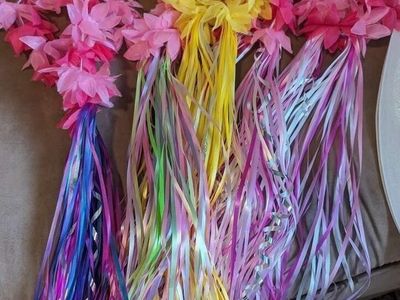 Headband ribbons/streamers, dancing Skirts, Fairy wings, wands