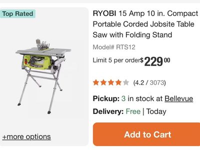 Ryobi 10 Folding Table Saw