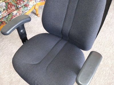 Comfortable Black Fabric Office Chair with Adjustable Arms