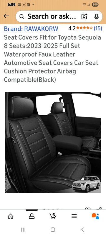 New in Package! Toyota Sequoia Seat Covers (FULL)