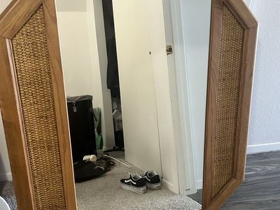 Octagon wooden Mirror