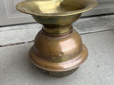 Vintage Brass And Copper Spittoon