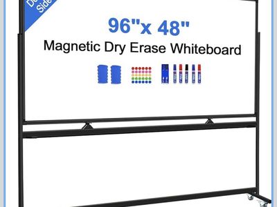 96" x 48" Mobile Double-Sided Magnetic Dry Erase Whiteboard on Wheels