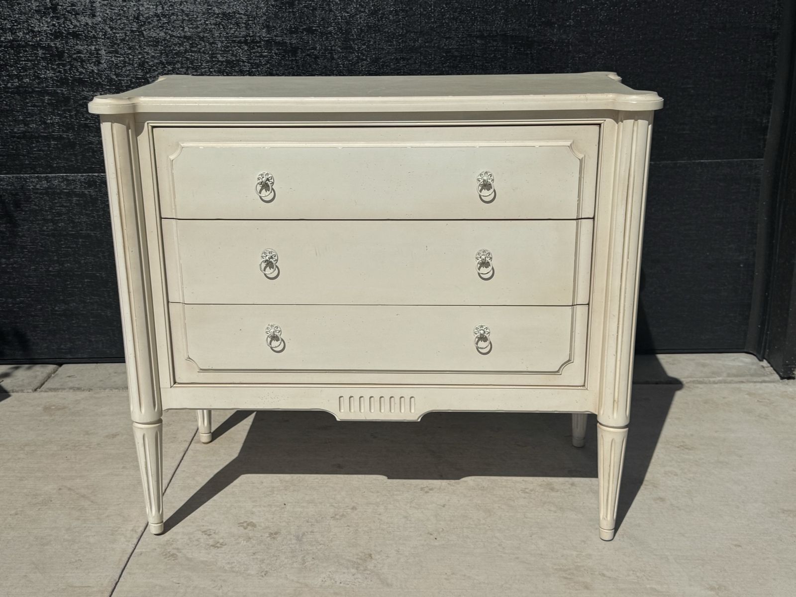 Ethan Allen White Dresser Solid Wood 3 Drawer Ches