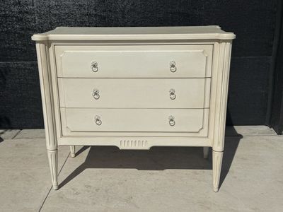 Ethan Allen White Dresser Solid Wood 3 Drawer Ches