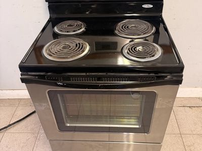 Whirlpool Electric Range Stove - Stainless Steel & Black