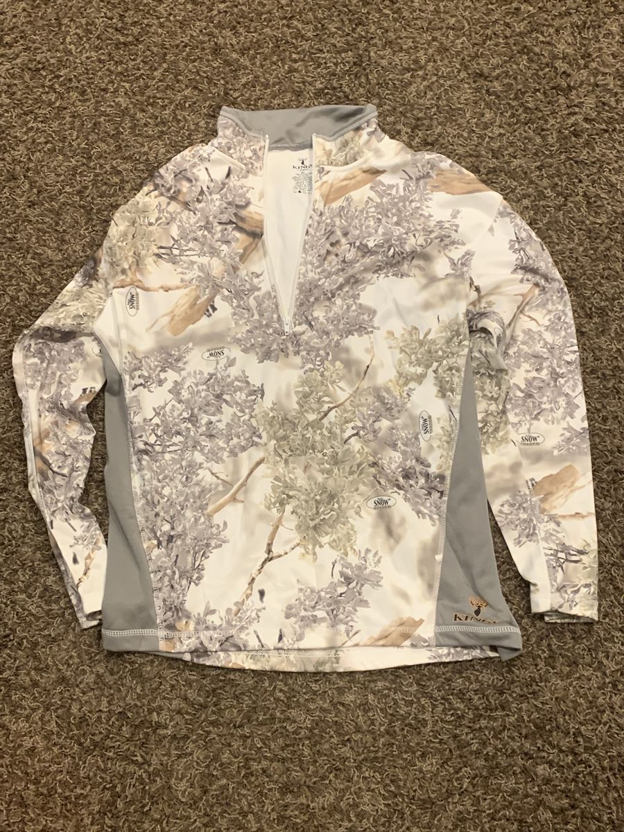 King's Camo Snow Shadow Series 1/4 Zip Long Sleeve Fleece Pullover
