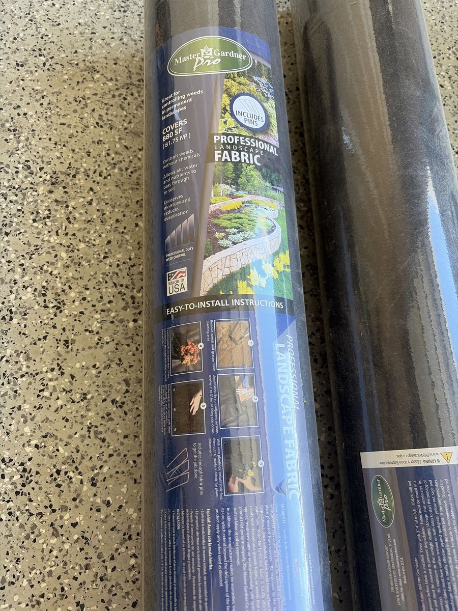 2 Master Gardner Pro Professional Landscape Fabric - 880 sq ft Weed Control with Pins