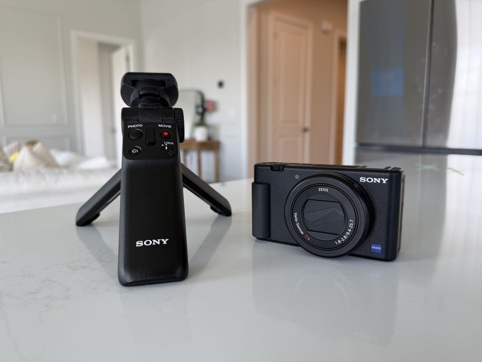 Sony ZV-1 Vlogging Camera + Bluetooth Shooting Grip/Tripod — Bundle