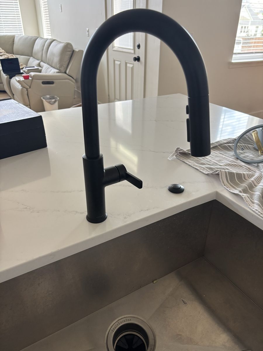 Kohler matte black pull down kitchen faucet