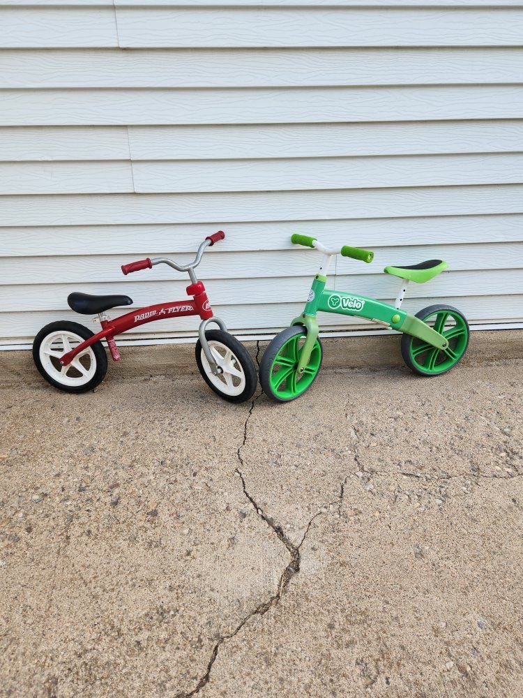 balance bike, veso, green, radio flyer, red, 