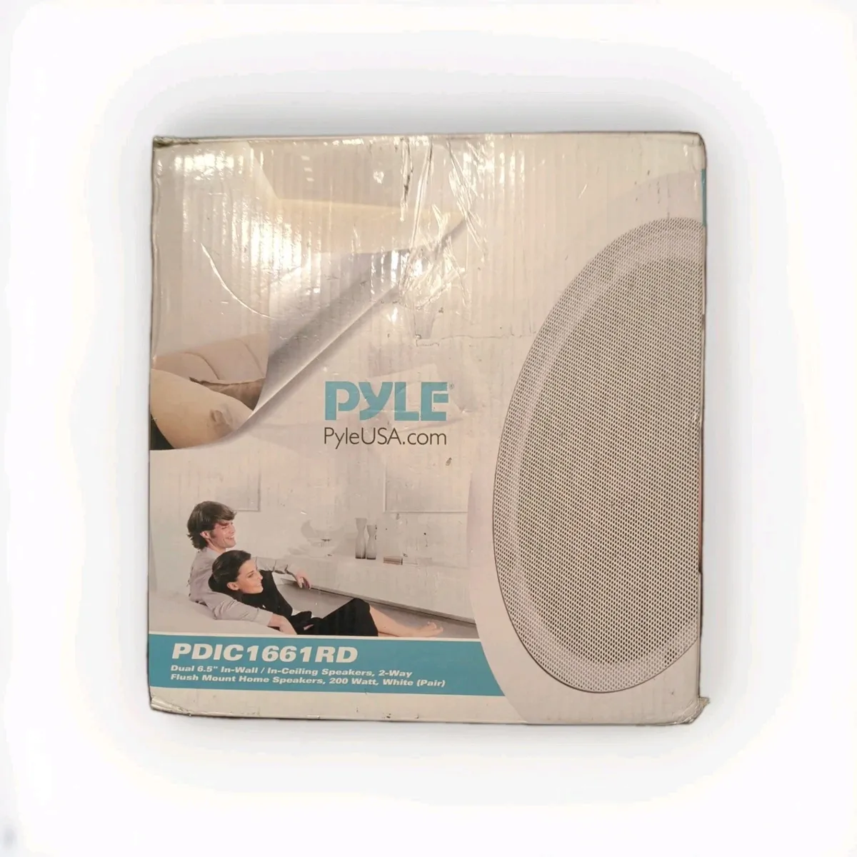 Pyle PDIC1661RD 6.5" In-Wall 2-Way 200 W Flush Mount Home Speaker Pair - White